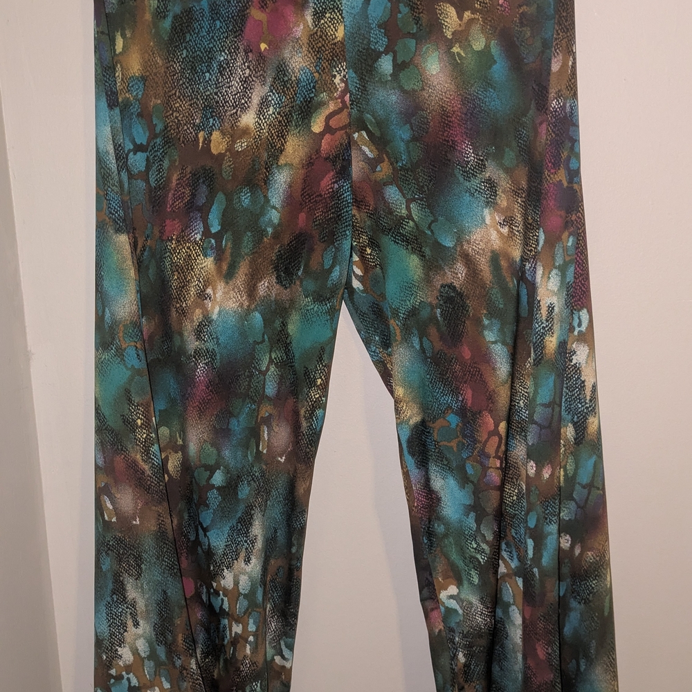 New Directions Blue and Green Leggings
